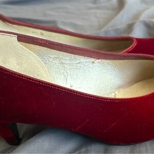 Elegant Red Velvet Women's Shoes